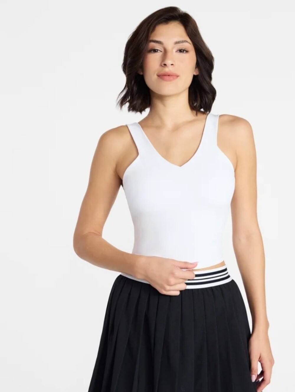 NWT Avia Sz L White Tennis Bra Top